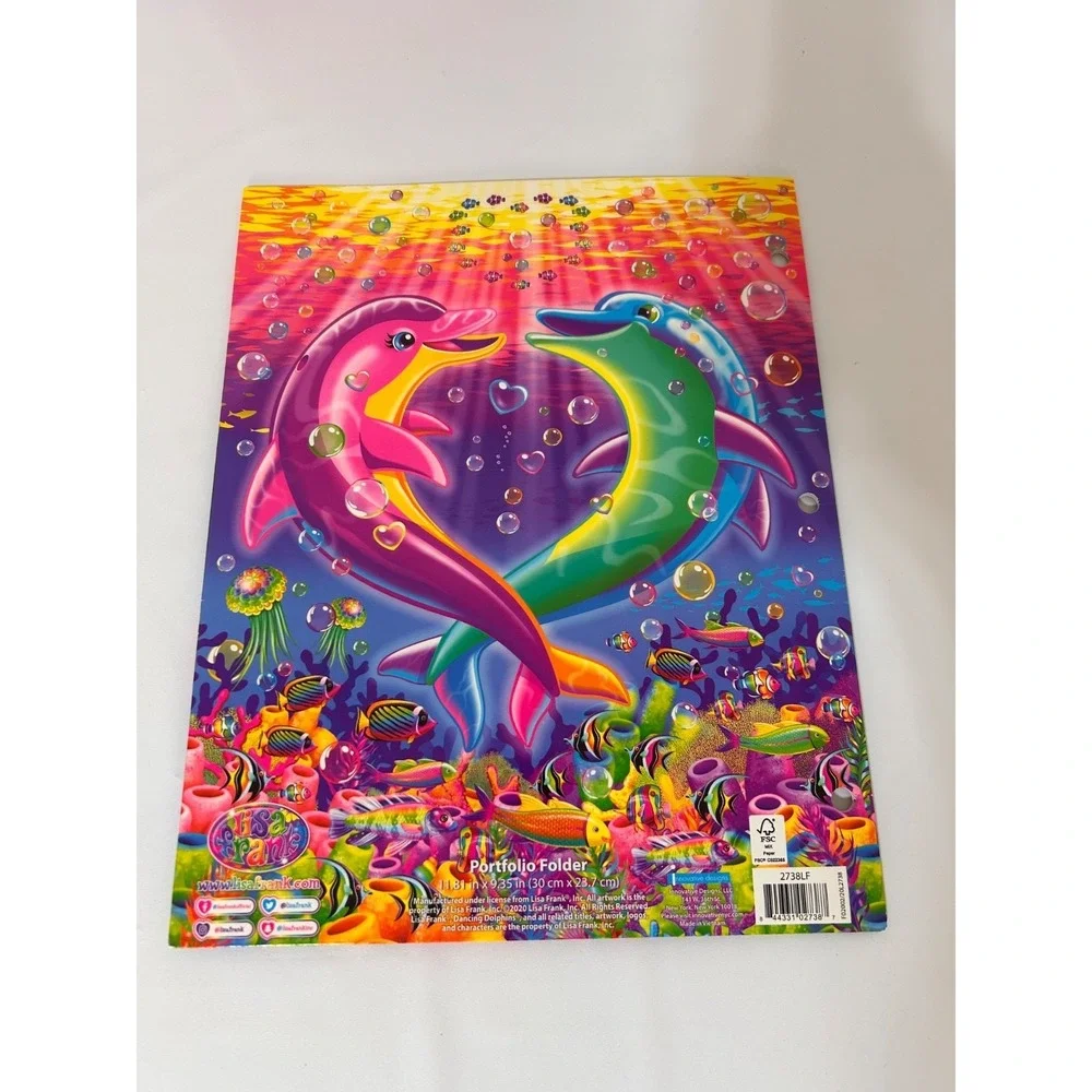 Lisa‎ Frank Y2K 2-Pocket Folder Dancing Dolphins and Coloring Book Bundle